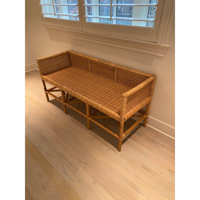 Tommy Hilfiger Seagrass Rattan Bench Chairish