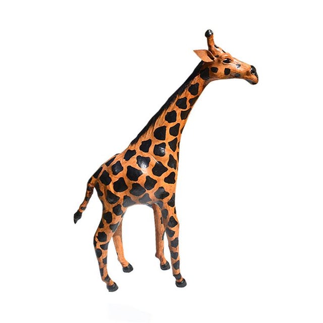 Mid 20th Century Tall African Papier-Mâché Giraffe With Leather Ears For Sale - Image 5 of 5