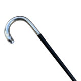 Antique Vintage Ladys Gentlemans German Wooden Sterling Walking Stick Dress Cane For Sale