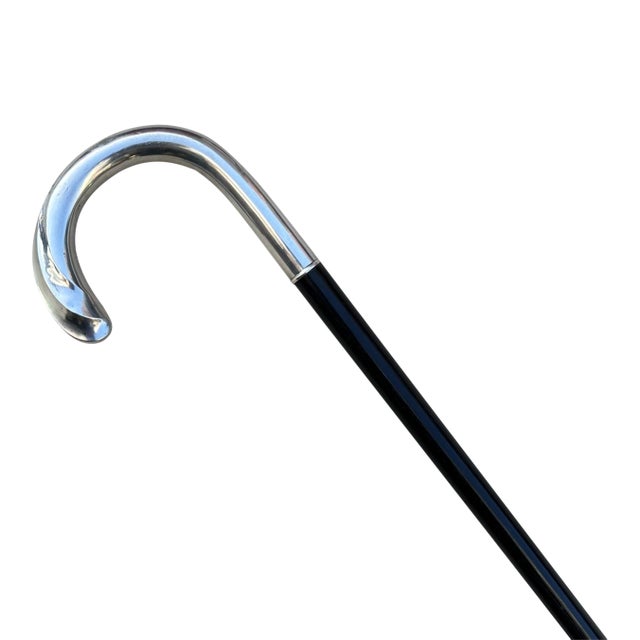 Antique Vintage Ladys Gentlemans German Wooden Sterling Walking Stick Dress Cane For Sale