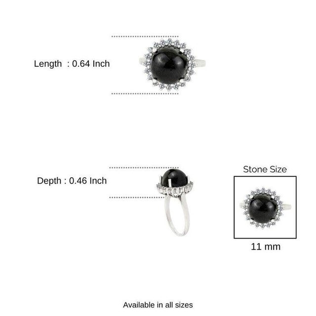 Antique Style Black Star Statement Ring With Sparkling Halo Zircons Size 8 For Sale - Image 10 of 12