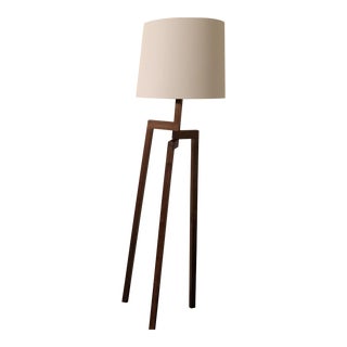 Blue Dot Stilt Floor Lamp in Walnut For Sale