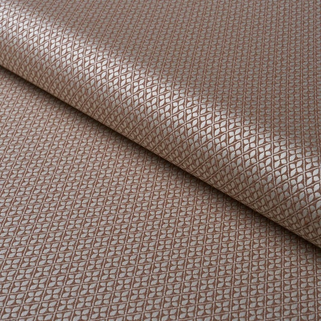 Traditional Schumacher Adams Damask Fabric In Brown For Sale - Image 3 of 4