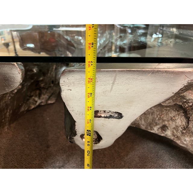 Silver Sequoia Coffee Table Silver Leaf Table For Sale - Image 8 of 11