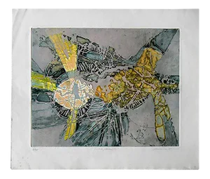 Lawrence Heyman, Fertilization IIII from Atelier 17 Series, Etching on Arches Paper, 1960s