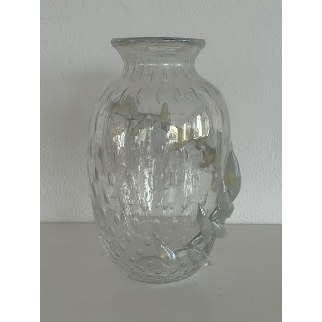 Italian Murano Glass Vase with Air Bubbles and Glass Garland, 1990s For Sale - Image 17 of 18