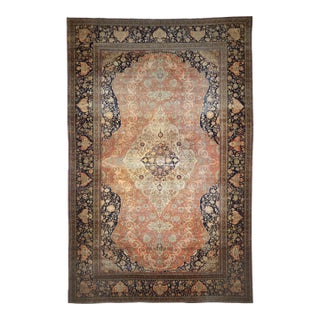 Antique Persian Mohtasham Kashan Rug 10’5” X 16’1” For Sale