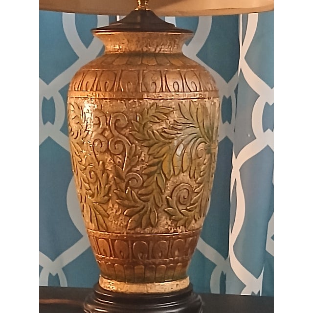 Frederick Cooper Vintage Frederick Cooper Style Ginger Jar Tropical Decor Table Lamp For Sale - Image 4 of 7