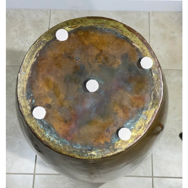 Large Vintage Hand Hammered Copper Vessel For Sale - Image 11 of 13