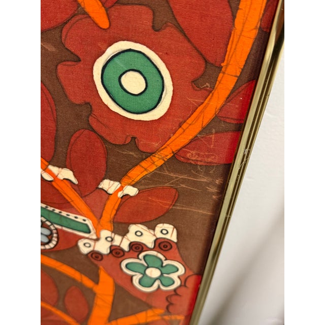 Paper Amos Amit Signed Three-Panel Framed Batik, Circa 1982 For Sale - Image 7 of 12