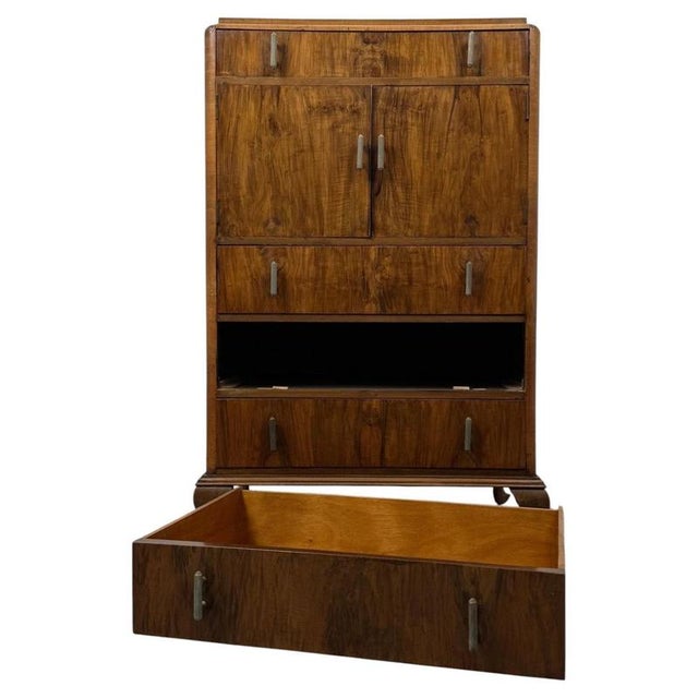 Antique Figured Walnut Cabinet, 1900s For Sale - Image 4 of 13