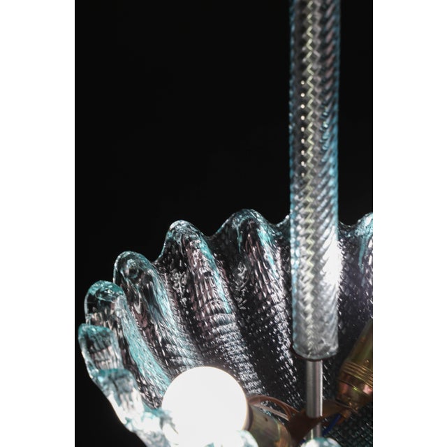1950 Rare Blu Pendant Light Murano Glass by Barovier E Toso For Sale - Image 10 of 14