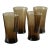 Vintage Anchor Hocking Linden Mocha Tawny Brown Glass Flared Tumblers – 16oz, Retro Mid-Century Style For Sale