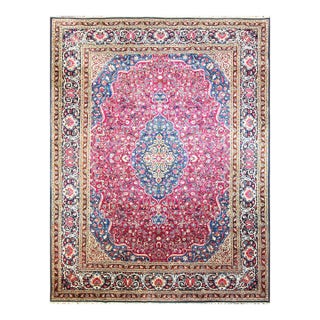 Antique Persian Dabir Kashan, 8'4" × 11'4" For Sale