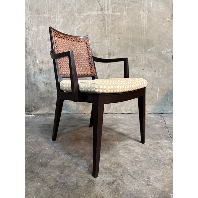 1950s Set of 10 Edward Wormley Walnut and Caned Dining Chairs for Dunbar For Sale - Image 16 of 18