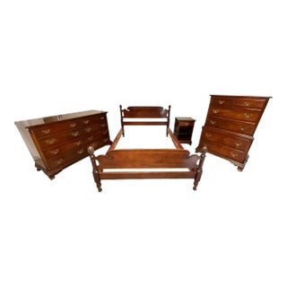 Late 1950s Kling Mahogany Bedroom Suite – 4-Piece Set (Bed, Dresser, Chest & Nightstand) For Sale