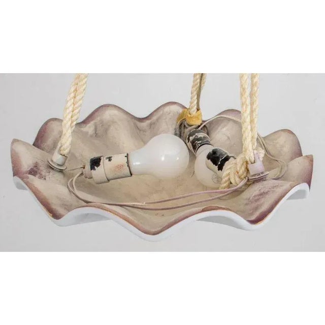 Mid 20th Century Mid-20th Century Shell Form Pendant Light in Serge Roche Style For Sale - Image 5 of 5