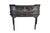Late 20th Century Carlton House Writing Desk. Features a chinoiserie lacquered exterior with a bow shaped form featuring a...