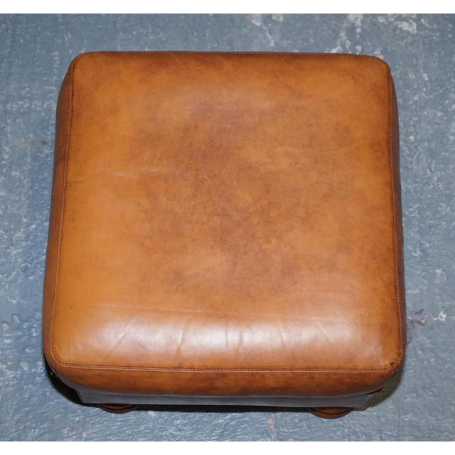 Tan Leather Cordoba Ottoman by John Lewis for Tetrad For Sale - Image 6 of 9