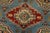 Textile Kazak Rug 5′ X 6’7” Blue Wool Tribal Hand-Knotted Oriental Carpet For Sale - Image 7 of 12