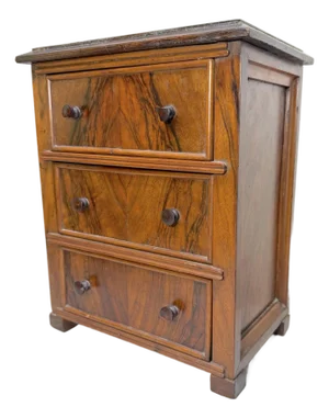 Antique Early 1900s Handmade Wood Veneer Salesman Sample Miniature Dresser Chest