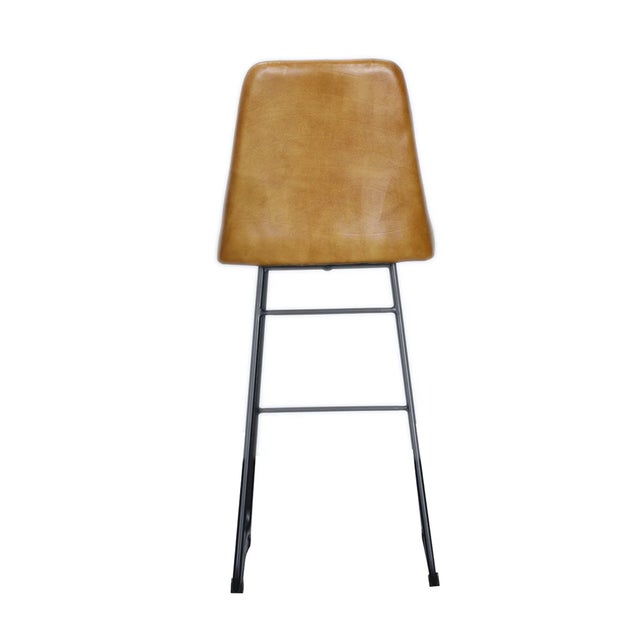 2020s Matthew Izzo Home Verona Vintage Tufted Leather and Iron Base Counter Stool For Sale - Image 5 of 6