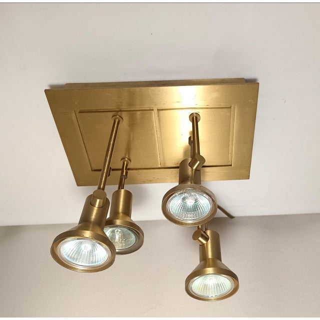 Postmodern Ceiling Light in Satined Brass attributed to Sische-Germany, 1980s For Sale - Image 6 of 11
