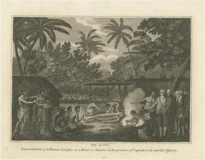 Cooke, Ceremonial Rites: A Human Sacrifice in Otaheite (Tahiti), 1801, Print