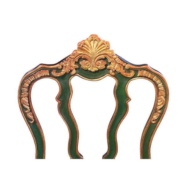 1960s Vintage Elegant Venetian Side Chair With Thai Silk Circa 1960 For Sale - Image 5 of 12