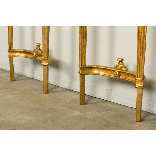 Pair of 18th Century French Louis XVI Giltwood Demilune Tables For Sale - Image 12 of 18