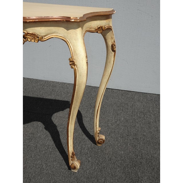 Vintage French Provincial Console Table Entry Table With Cabriole Legs