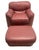 A very fine overstuffed leather club chair and ottoman in Dusty Rose by Leathercraft. Dating from the mid-late 20th...
