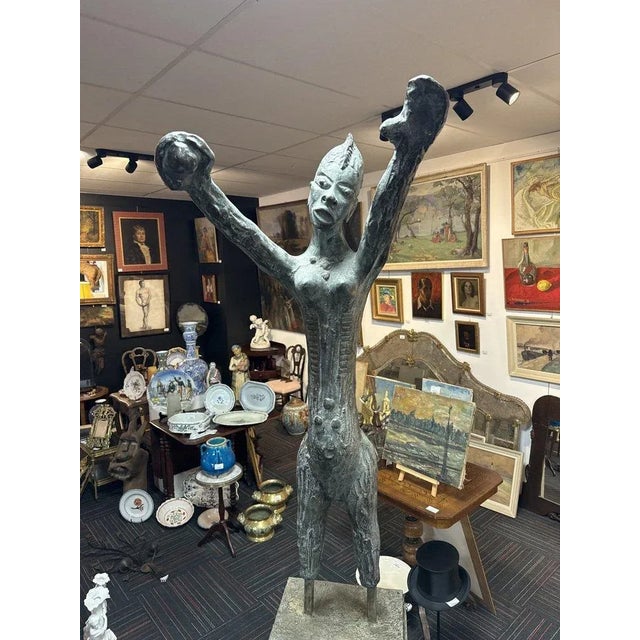 Forest Green Sahbi Chtioui, Bronze Sculpture, 1990s, Bronze For Sale - Image 8 of 10