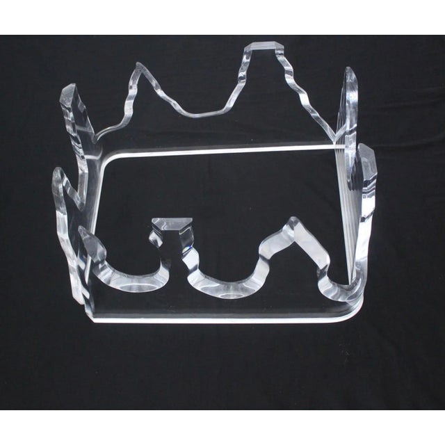 1970s Lion in Frost Style Lucite Iceberg Coffee Table Base Vintage Modern For Sale - Image 5 of 12