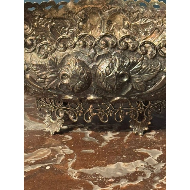 Traditional Fine Quality 19th C. Austrian Silver Plate Jardiniere For Sale - Image 3 of 7