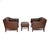 Mid-Century Modern Vintage Danish Leather Armchairs and Ottoman attributed to Georg Thams for Grant Mobelfabrik, 1960s, Set of 3 For Sale - Image 3 of 11