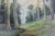Green Vintage Landscape Oil Painting, Original Art, Signed by Artist Trees, Unframed For Sale - Image 8 of 10