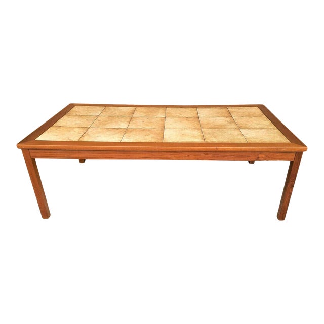 Vintage Mid Century Danish Modern Toften Mobelfabrikken Teak Tile Top