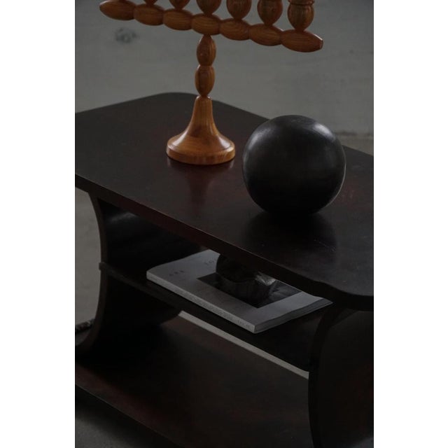 Danish Art Deco Wooden Side Table with Shelf, 1930s For Sale - Image 4 of 18