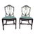 Pair of Antique Federal Style Mahogany Carved Leather Shield Back Dining Side Chairs For Sale