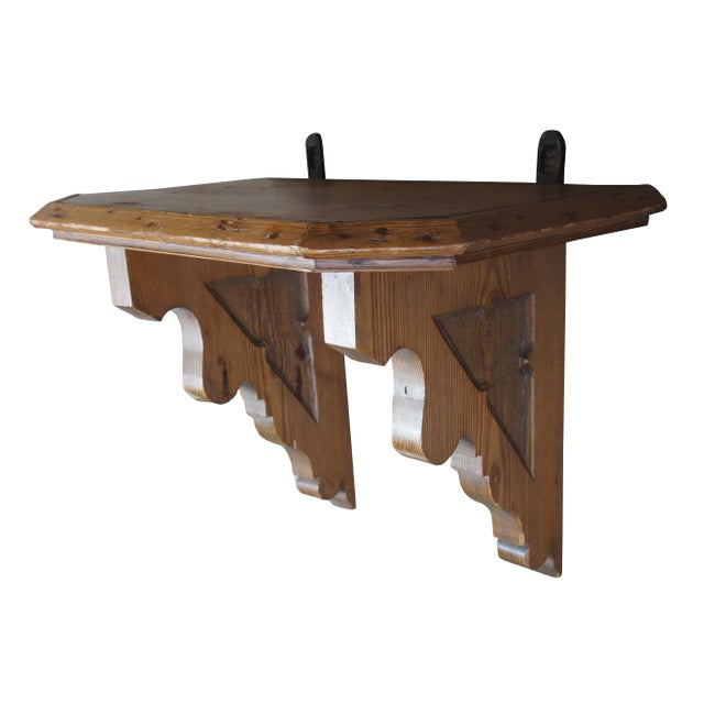 Antique European Old World Pine Altar Wall Hanging Shelf Chairish