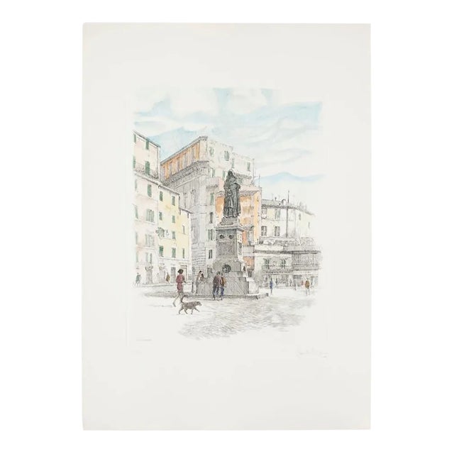 Giuseppe Malandrino, Roman Landscape, Etching, 1970s For Sale