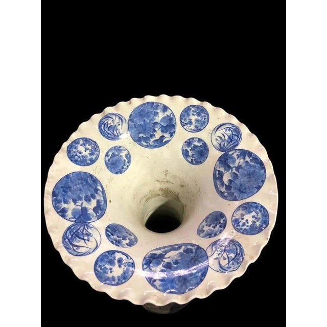 Large Japanese Decorative Blue and White Porcelain Vases, Set of 2 For Sale - Image 12 of 14