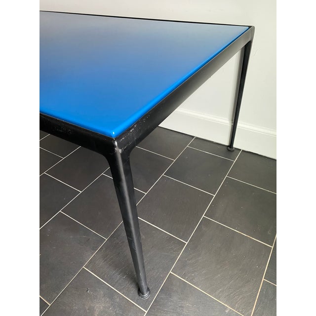Vintage Modern Black and Blue Metal Outdoor Dining Table by Richard Schultz for Knoll For Sale In New York - Image 6 of 10