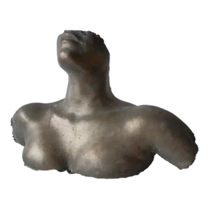 1960's Patinated Bronze Nude Female Bust Sculpture