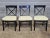 Wood Set of 6 Pottery Barn Black X Back Dining Chairs With Green Striped Padded Seats For Sale - Image 7 of 13