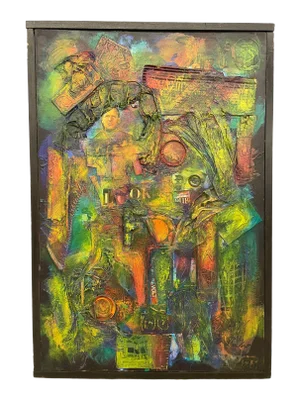 Mid-Century Modern Mixed Media, Collage, by Tom Betts, American, 1967