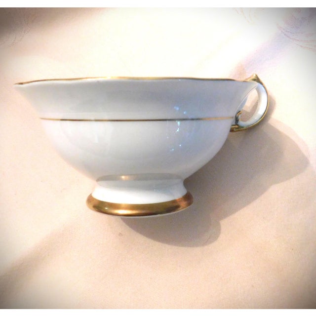 1950s Antique English Royal Chelsea Bone China Cup and Saucer, Golden Rose For Sale - Image 5 of 12