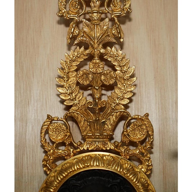 Italian 24ct Gold Plated Four Candle Sconces in Bronze, Set of 2 For Sale - Image 6 of 16