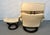 Animal Skin Late 20th Century Pair of j.e Ekornes "Stressless" Leather Recliners W/ Matching Ottomans For Sale - Image 7 of 13